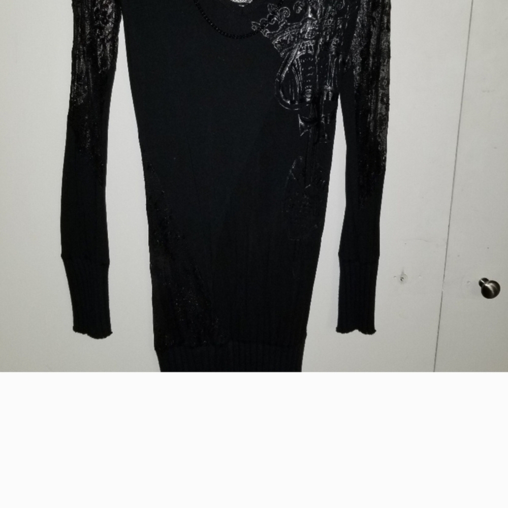 P.J. Salvage Black Long Sleeve Dress